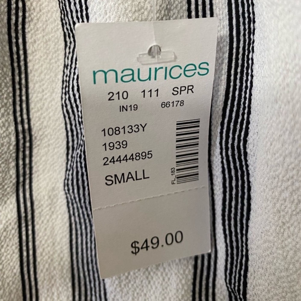 Maurices Black and White Striped High Low Dress - Picture 3 of 5